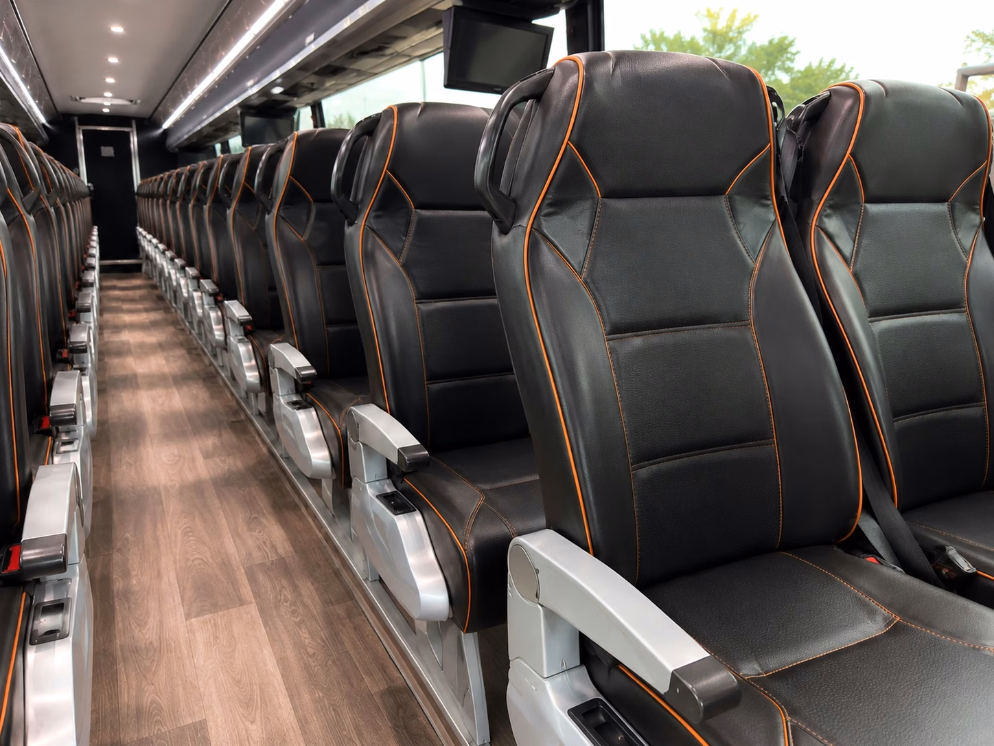 newark charter bus rental interior